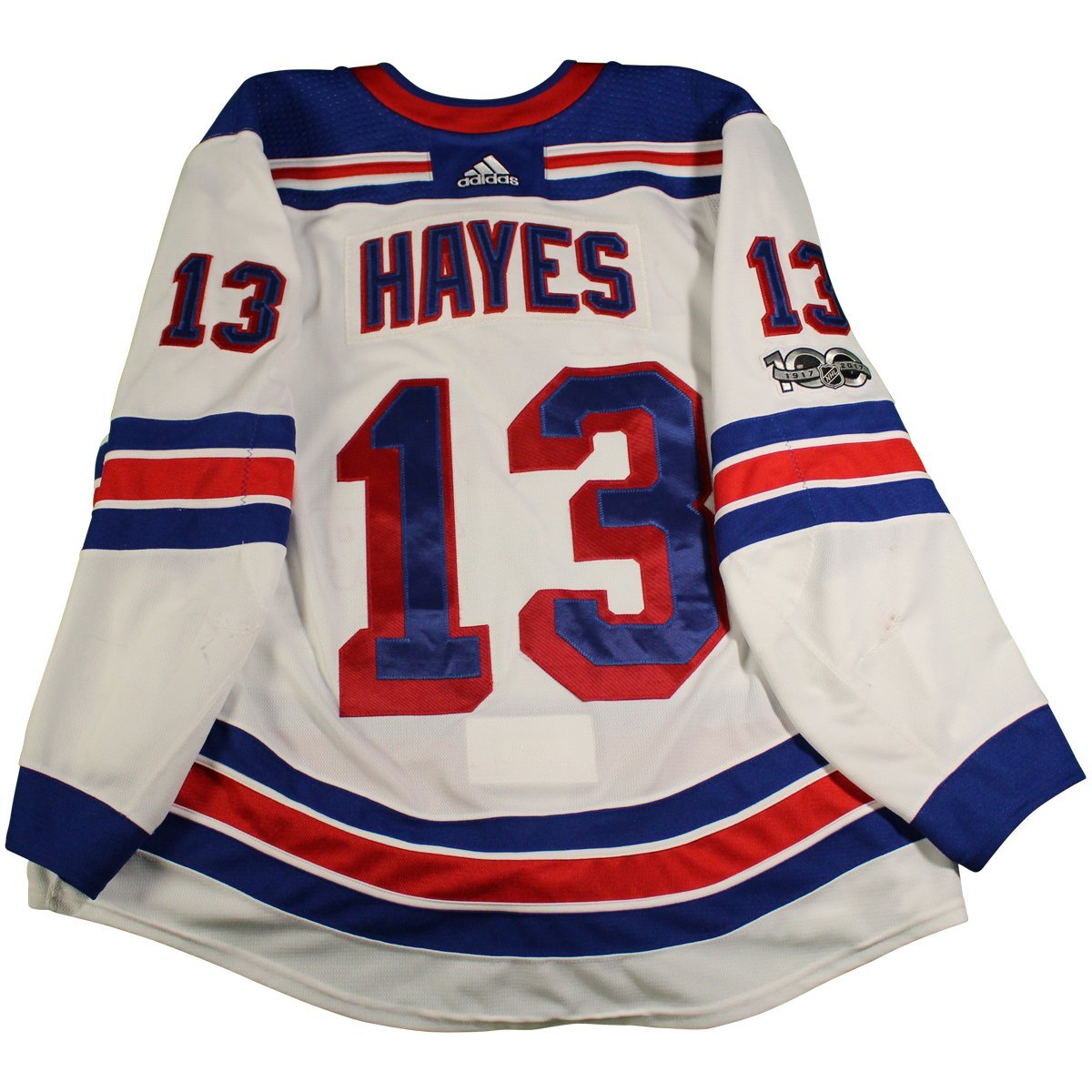 Kevin Hayes New York Rangers 2017 2018 Game Used 13 Set 1 White