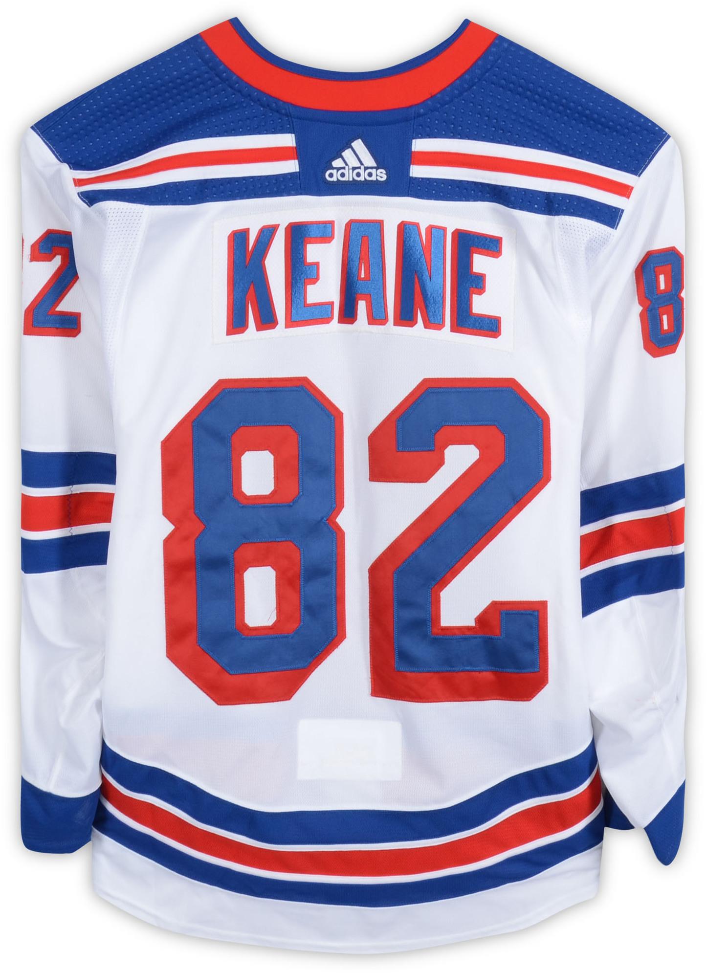 Joey Keane New York Rangers Game Used 82 White Jersey From The