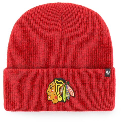 Men's '47 Red Chicago Blackhawks Brain Freeze Cuffed Knit Hat