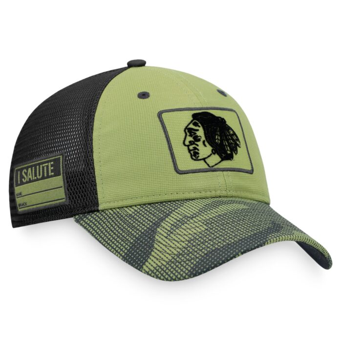 Men's Fanatics Branded Camo/Black Chicago Blackhawks Military Appreciation Snapback Hat
