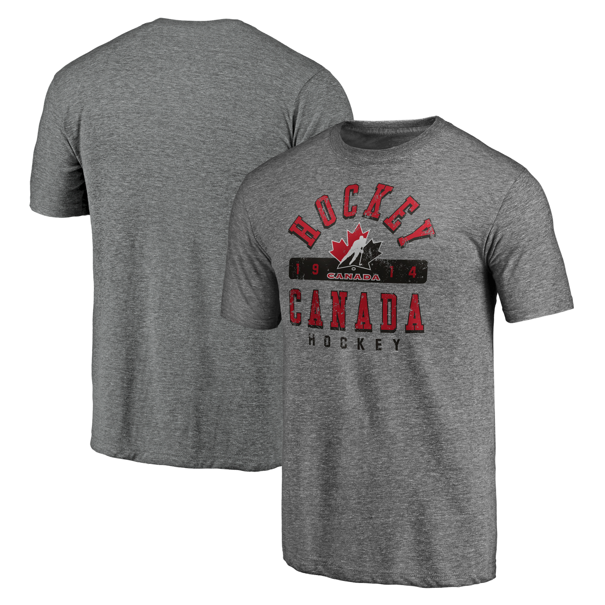 Men's Heather Gray Hockey Canada Drop the Gloves Tri-Blend T-Shirt